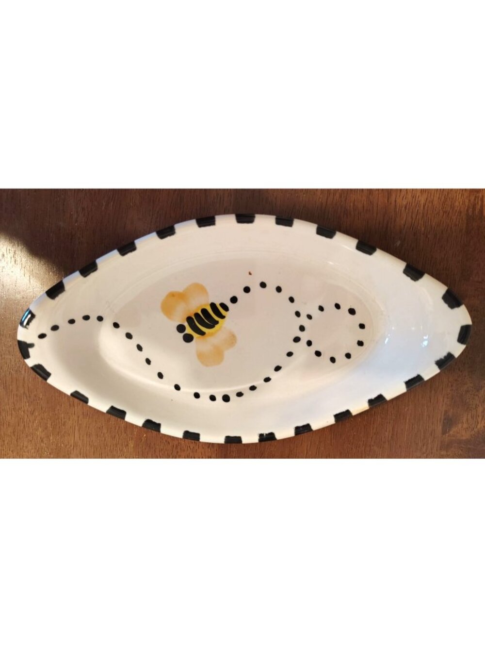 HF Coors Soufflé Small Casserole Dish, Bumblebee, Bee USA Ceramic Cottagecore